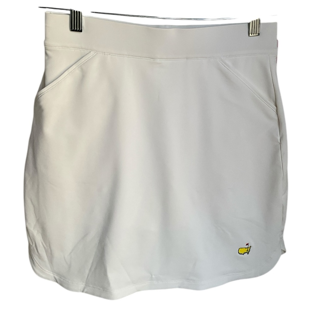 Masters White Golf Skort with Yellow Logo